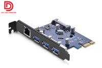 Card PCI Express to 3 USB 3.0 + Lan tốc độ 1000Mbps Ugreen 30775