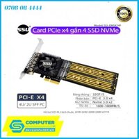 Card PCIe 3.0 to 4 M.2 NVMe SSD 22110 2280 gắn 4 ổ cứng M2 NVMe cho PC, Server, WS