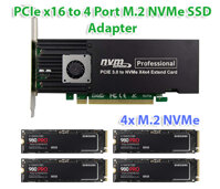 Card PCIe 3.0 X8 X16 to 4 Port M.2 NVMe SSD