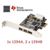 Card PCIe ra 2 Port 1394B, 1 Port 1394A Chip Ti XIO2213 chuyên dùng cho Sound card âm thanh, thu âm phòng thu