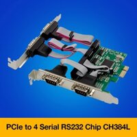Card PCIE to 4 COM RS232 hỗ trợ win XP, 7, 10, 11 cho máy công nghiệp, thiết bị do lường, y tế