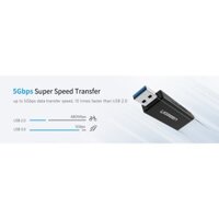Card Reader SD, TF ra USB 3.0, màu đen Ugreen 40750
