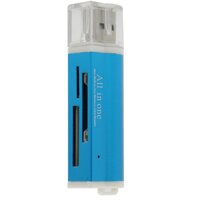 Card Reader, USB 2.0 Portable Memory Card Reader High Speed for SDXC, SDHC, SD, MMC, RS-MMC, Micro SDXC, Micro SD, Micro SDHC Card - Blue