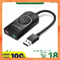 Card Sound USB 2.0 có điều khiển volume hỗ trợ Mic&Loa chính hãng Ugreen 40964 cao cấp