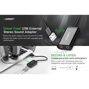 Card sound USB 2.0 to 3.5mm Ugreen 30801