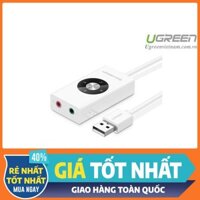 Card sound USB 2.0 to 3.5mm có điều khiển chính hãng Ugreen UG-30448 cao cấp