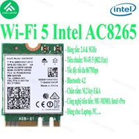 Card wifi 5 intel AC 8265. Lắp cho laptop, pc, ... 2 băng tần, tốc độ 867Mbps, bluetooth 4.2