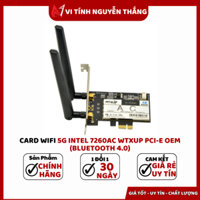 CARD WIFI 5G INTEL 7260AC WTXUP PCI-E OEM (BLUETOOTH 4.0)