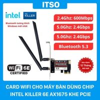 Card WIFI 6E Intel Killer AX1675 sử dụng khe cắm PCI