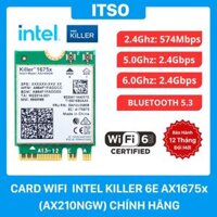Card WIFI 6E Killer AX1675 khe M2 NGFF cho laptop, máy bàn