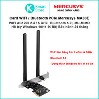 Card WIFI Bluetooth PCIe Mercusys MA30E | Chuẩn AC1200 2 băng tần 2.4 & 5 GHZ | Bluetooth 5.0 | Bảo hành 2 năm