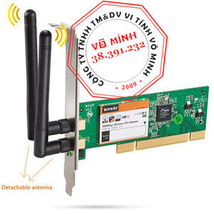 Card Wireless Tenda PCI W322P 150Mbps 2 Anten Chính Hãng