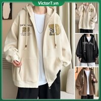 Cardigan hoodie brushed hoody in ấn thương hiệu thể thao cặp đôi áo khoác thường áo khoác nam áo khoác unisex