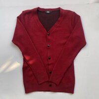 Cardigan nam len màu Đỏ Hàn Quốc dáng ôm body ABABA cadiganm9-do