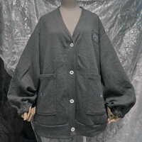 Cardigan whale bigsize xám lông chuột.