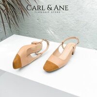 Carl & Ane - Giày cao gót bít mũi kiểu dáng Hàn Quốc phối màu cao 4cm màu bò - CL020 VIP