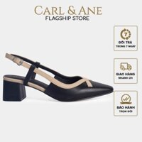 Carl & Ane - Giày cao gót kiểu dáng bít mũi phối dây đơn giản màu đen _ CL009 ;