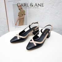 Carl & Ane - Giày cao gót mũi vuông quai mảnh cao 5cm màu đen - CL009 CRI