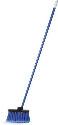 Carlisle 3686314 Duo-Sweep Plastic Coated Metal Handle Flagged Wide Light Industrial Lobby Broom, Synthetic Bristles, 4" Trim x 11" Width B...