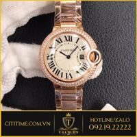 Cartier Fake 1:1 Ballon Bleu De Cartier 33mm Viền Đá Swarovski