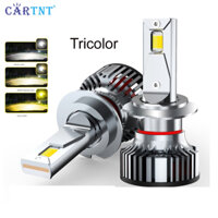 CarTnT 2 Cái Bóng Đèn LED Đèn Pha Ba Màu H8 H7 Đèn Led Canbus H1 3000K 6000K 4300K H3 H4 H9 H8 H11 HB3 9005 HB4 9006 3 Màu 120W Đèn Pha Xe Hơi Đèn Sương Mù