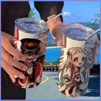 Cartoon cup🥤 [animation Merchandise Ly Nước Di Động Có Ống Hút In Hoạt Hình Cho Học Sinh Trung Niên