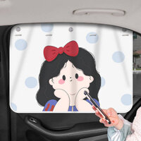 Cartoon Cute Auto Abat Vent Summer Car Sun Protection Heat Insulation Universal Light Shade Baby Rear Suction Cup Sun Protection Shading Privacy Curtain U68P