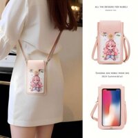 Cartoon Cute Little Girl Mobile Phone Bag Touch Girl Mobile Phone Bag Crossbody Sweet Crossbody All-Matching Shoulder LMAY