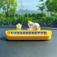 Cartoon Cute Momo Duck Car Temporary Parking Phone Card Number Plate for Car Moving Temporary Parking Card Card Number Plate Decorative Ornaments Nội thất xe hơi VPNM