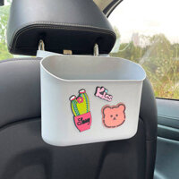 Cartoon New Car Trash Can Multi-Functional Plastic Storage Box Car Chair Back Storage Adjustable Storage Bucket Ibij