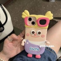 Cartoon Three-Dimensional Sunglasses Girl Iphone15promax Apple 14 Phone Case 13 Silicone 12 Soft 11 New 15 Tide 6ZCs