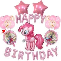 Cartton Unicorn My Little Pony Happy Birthday Foil Balloon Set Đồ chơi trẻ em Trang trí tiệc sinh nhật