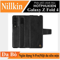 Case bao da chống sốc cho Galaxy Z Fold 3 / Fold 4 hiệu Nillkin Aoge Leather Case (ngăn đựng S-Pen) - HPK Phân Phối