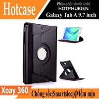 Case bao da Galaxy Tab A 9.7 inch SM-T550 xoay 360 độ hiệu HOTCASE chống sốc cực tốt, bảo vệ 360 độ - hàng nhập khẩu - Màu Đen