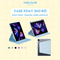 Case Bao da iPad xoay 360, tối giản, lưng acrylic chống ố, trong suốt cho Mini6; Pro 11 & 12.9inches (2018/2020/M1); Air