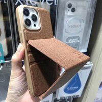 Case bao da ốp lưng canvaschoiPhone 14 Pro Max 6.7 inch hiệu X-level Stand Journeybảo vệ camera, lật dọc kiêm giá đỡ điện thoại - hàng nhập khẩu - Nâu