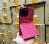 Case bao da ốp lưng canvaschoiPhone 14 Pro 6.1 inch hiệu X-level Stand Journeybảo vệ camera, lật dọc kiêm giá đỡ điện thoại - hàng nhập khẩu - Hồng