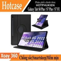 Case bao da Samsung Galaxy Tab S8 Plus / Tab S7 Plus / S7 FE 12.4 inch xoay 360 độ hiệu HOTCASE - hotphukien phân phối