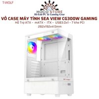CASE GAMING T-WOLF TW-CG300W (WHITE/TEMPERED GLASS/USB30*1+USB20*2+HD AUDIO/282X192X413MM)