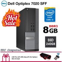 Case máy tính để bàn Dell Optiplex 7020 SFF CPU intel core i3 4130, Ram 8GB, Ổ cứng SSD 240GB.Quà Tặng. Bảo hành 01 năm