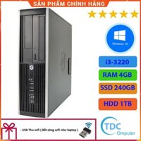 Case máy tính để bàn HP Compaq 6300 SFF CPU i3-3220 Ram 4GB SSD 240GB + HDD 1TB Tặng USB thu Wifi, Bảo hành 12 tháng