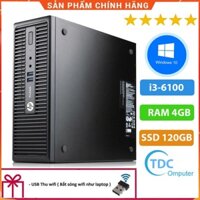 Case máy tính để bàn HP ProDesk 400 G3 SFF main H110, cpu core i3 6100, ram 4GB, SSD 120GB, Tặng USB thu Wifi