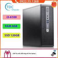 Case máy tính để bàn HP ProDesk 400 G3 SFF main H110, cpu core i3 6100, ram 4GB, SSD 120GB, Tặng USB thu Wifi