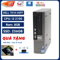 Case Máy Tính Để Bàn, PC Đồng Bộ Dell 7010 USFF (Form Mini) Core i3 2100/Ram 8G/SSD 256GB Tặng USB Wifi - BH12 Tháng