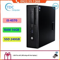 Case máy tính để bàn,máy tính đồng bộ HP 400G1/600G1 CPU core  i5-4570  Ram 16GB SSD 240GB Tặng USB thu Wifi