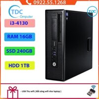 Case máy tính để bàn,máy tính đồng bộ HP 400G1/600G1 CPU i3-4130  Ram 16GB SSD 240GB + HDD 1TB Tặng USB thu Wifi