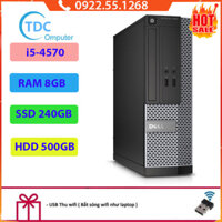 Case máy tính đồng bộ DELL Optiplex 3020 Intel Core i5-4570, ram 8GB, Ổ cứng SSD 240GB+HDD 500GB.Tặng USB Thu Wifi