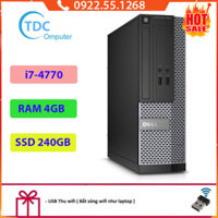 Case máy tính đồng bộ DELL Optiplex 3020 Intel Core i7-4770, ram 4GB, Ổ cứng SSD 240GB.Tặng USB Thu Wifi