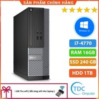 Case máy tính đồng bộ DELL Optiplex 3020 Intel Core i7-4770, ram 16GB, Ổ cứng SSD 240GB + HDD 1TB .Tặng USB Thu Wifi