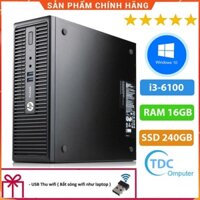 Case máy tính đồng bộ HP ProDesk 400G3 SFF, cpu core i3-6100, ram 16GB, SSD 240GB, Tặng USB thu Wifi